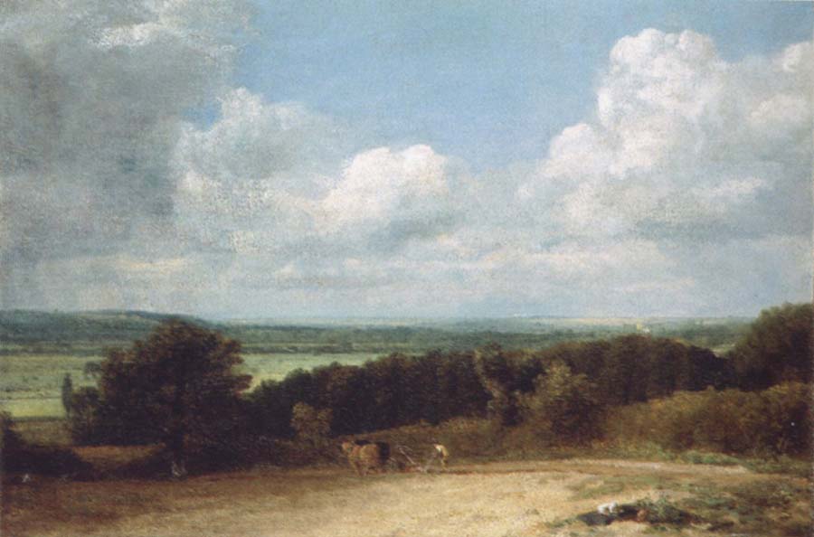 A ploughing scene in Suffolk